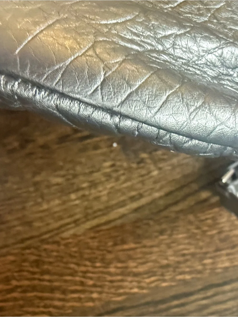 CHANEL Metallic Silver Quilted Crossbody Bag